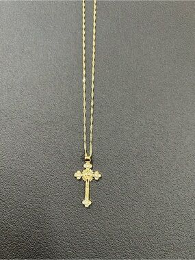 Gold plated Cross Pendant Necklace - Elegant Women's Jewelry
